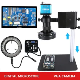 Yizhan HD VGA Industrial Digital Microscope for Electronics Repair 1080p 30fps Videokamera 130x Lens förstorar textilinspektion