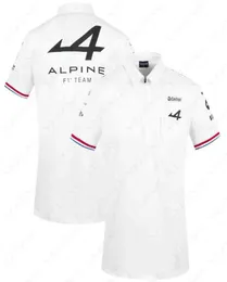 Alpine Team Aracation Season Motorsport T -Shirt White Black Atmable Teamline Kurzarm Polo -Hemdwagen -Fan -Kleidungsstück