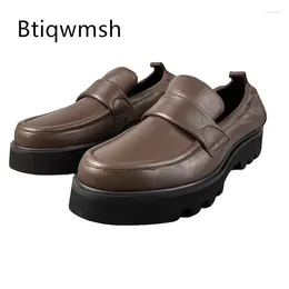 Повседневная обувь шоколад заостренные ноги Sife Real Sheepking Flats мужская мода Loafer