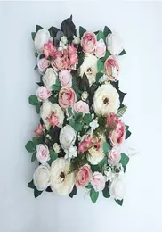 4060cm Luxury customize silk hydragea artificial flower wall panel grass base DIY backdrop wedding arch decor flower wall art T209190155