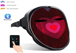 Bluetooth LED Maske Maskerade Oyuncaklar Uygulama Kontrolü RGB aydınlatma Programlanabilir DIY resim animasyon metni Cadılar Bayramı Noel Karnavalı C8379830