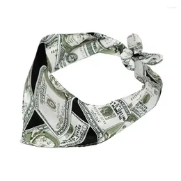 Hårklipp bandana fyrkantig halsduk dollar pengar tryckt pannband wrap näsduk för unisex