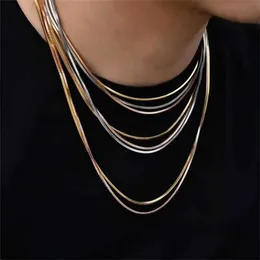 Colares de pingentes simples aço inoxidável aço -lâmina Chain Cheker Hip Hop Gold Dour