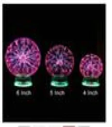 Nuota Glass Magic Plasma Ball Light 3 4 5 da 6 pollici Luci da tavolo sfera Nightlight Kids Regalo per il nuovo anno Magic Plasma Night Lampad6507064