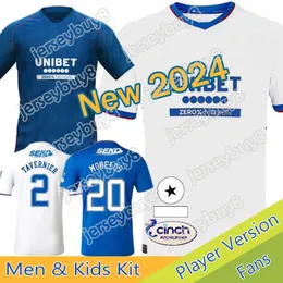 24/25 Rangers Soccer Jerseys FC Kids Kit Set 2024 2025 Football Shirt Player Version Home Away Third 3rd Hagi Jack Colak Davis Lawrence Kent Kamara Men's Top Uniform