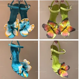 2024 Designer Top New Classic Slim Fit High Heel Sexy Luxury Summer Beach Wedding Party Dress Shoes Casual Shoes Butterfly Knot Flower Bowtie Pointed Toe Sandals