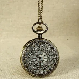 Pocket Watches FOB Vintage Bronze Ton Spinnen Webdesign Kette Anhänger Leben wasserdichte Männer Uhr Geburtstag Jubiläum Geschenk #51 274v