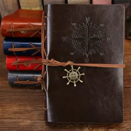 Diario di scrittura Spiral Notebook Diary Notepad Vintage Nautical Pirate Anchors PU Leather Retro Pendants Note Book Sketchbook 240521