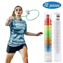 12pcs plástico badminton shuttlecock leve para treinar portátil para treinamento portátil entretenimento 240528