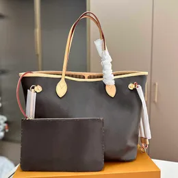 Bolsa de bolsa de couro bolsa de designer nAverfull prenda a estampa de flores para mulheres bolsas de ombro de noite Lady Lady embreagem bolsas de bolsas de compras carteira 240530