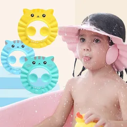 Söt baby baddusch cap justerbar barn spädbarn flicka pojke öronskydd schampo keps barn hår tvätt hatt huvud täckning