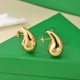 BOTTFGA earrings Metallic texture T0P gold plating BIG earrings counter quality water drop shape for women L size 001