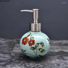 Flüssige Seifenspender bemalte Keramiklotion Flasche High-End-Muster Badezimmerzubehör Home Square Shampoo Duschgel