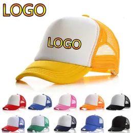 Chapéus de malha infantil personalizados ao ar livre para meninos, protetora solar, boné de beisebol Hip Hop Hap de caminhoneiro respirável ajustável 240510