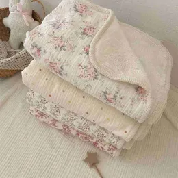 Quilts Quilts Couverture Polaire paisse Et Chaude Swaddle Blanket Baby Blanket Newborn Muslin Cotton Mother Kids Bedding WX5.28