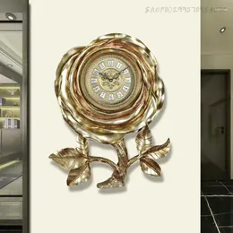 ساعة الحائط الساعة الرقمية الموديلات ثلاثية الأبعاد كبيرة غرفة المعيشة العتيقة المطبخ الذهبي الإبداعي Duvar Saati Home Abstories AB50WC