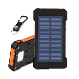 Mobiltelefon Power Banks 20000MAH Solar Bank Highlight LED 2A Output Portable Charger och Cam Lamp för utomhusladdning Drop Delivery Ph OTI46