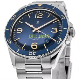 モントレス・ブレスレット高級デザイナーウォッチVente de Luxe Br Trois Aiguilles Calendrier en Acier Inoxydable Blue Face Quartz Watch286p