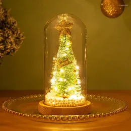 Decorative Flowers Christmas Tree Glass Creative Luminous Ornaments Gifts Flores Artificiales Decoracion