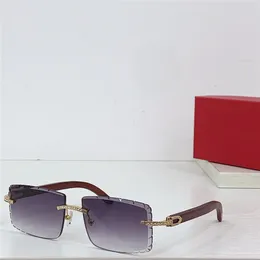 Novos óculos de sol quadrados de design de moda 0476s Metal Frame com Diamond Decoration Lens sem aro Lente de corte simples e popular Eyewear de proteção UV400 ao ar livre