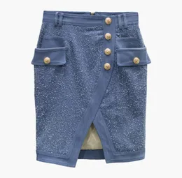 Styl mody Oryginalny projekt Women039S spódnica podwójna prasowa zarośla Metalowe klamry Pakiet Hip spódnice 4601674