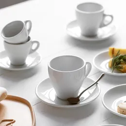 70 ml nordisk stil tulpan espresso cup tefat sätter små rent vitt keramiskt billigt italiensk kaffemugg kaffehus café grossist