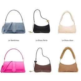 Le Bisou Perle designer de aba triturado Bolsa de ombro com miçanga de moda de ombro de moda bambimou bolsa de senhora crossbody le bisou duex viajando saco de couro envelope bolsas de embreagem