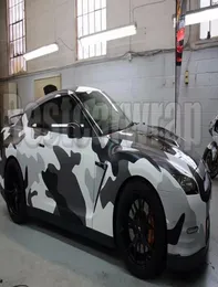 Large Jumbo Camo Wrap black white grey Full Car Wrapping Camouflage Foil Stickers with air free / size 1.52 x 30m/Roll 5x98ft6548781