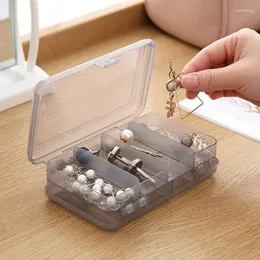 Dekorative Teller Doppelschichtschmuck Organizer 10 Fach Mini Plastiklagerbox Transparent Ohrring Display Halter