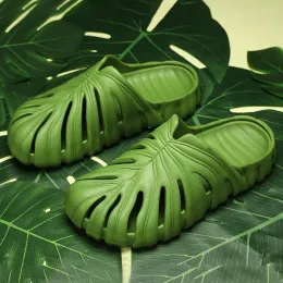Slippers monstera slides para homens mulheres mulheres ao ar livre Eva Soft Forest Camping Trend UnisSex Beach Shoes Home