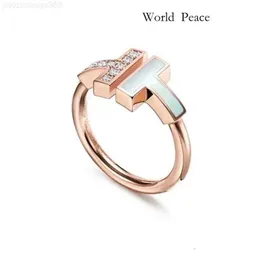 Pierścienie zespołowe Tiffanyjewelry Designer Jewelry Woman Gold Slated Wire for Women Mens Wedding Pierścień otwarty z miesiącem perłowym pierścionka z diamentem Titanium Sier Rose Gold 420