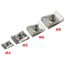 10pcs M8 M6 M5 M4 U Type Clips с нитью 8 мм 5 мм 6 мм 4 мм гайки тростника для автомобильных мотоциклов Scooter Scooter Atv Moped Motorcycle Accessories