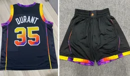 Youth Printed Golden Basketball Jerseys shorts 2024 City 35 Kevin Durant Kids Suit Purple Jersey
