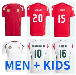 2024 2025 Венгрийский футбольный футболист Джерси Сзобослай Газдаг Роланд Новые 24 25 Мужчины венгерских национальных команд Усаживают красную белую футбольную рубашку
