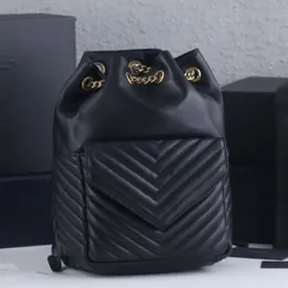 Łańcuch Joe Backpack Women Back Pack w kształcie litery V Oryginalny skórzana skóra Kieszonkowa kieszonkowa torebki torebki torebka TOTE 318I