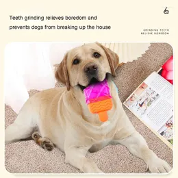 Dog Apparel Summer TPR Toys Chew Toy Cleaning Teeth Squeak Dogs Sound Chewing Ice Cream Popsicles Relieve Boredom