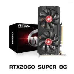 بطاقات الرسومات بطاقات VEENIDA RTX2060Super 8GB بطاقة GDDR6 256BIT PCI Express 3.0x16 1470MHz 2176Units PC Gaming 8G Video
