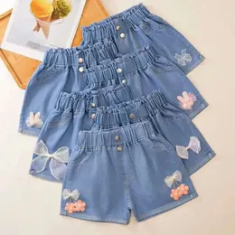 3-10 Jahre Kinder Jeans 2024 Neue Sommer Casual Clothes Solid Baby Denim Hosen weiche Mädchen Modehose für Kinder L2405