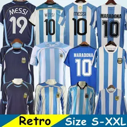 1978 1986 1998 Argentina Retro Soccer Jersey Maradona 1996 2000 2001 2006 2010 Kempes Batistuta Riquelme Higuain Kun Aguero Caniggia Aimar Football Shirts XXL