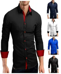 Men Designer Shirt klassische Stil Langzeithemden für Männer für Männer schlank Casual Clothes Men039s Cothing White Black Tshirt6934021