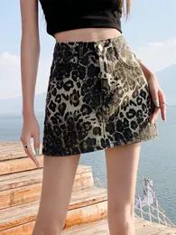 Spódnice guzyuuviz amerykański styl girl leopard print dla kobiet