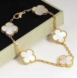 Bracciale designer di lusso gioielli a quattro braccialetti a foglia 18k oro oro piatto d'argento agata catena di fascino dell'amore per donne feste di regalo per matrimoni 20 colori