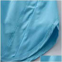 Yoga outfit Shorts Fake Two-Piece Mesh Pants Sports for Womens Snabbtorkning och anti-bländning Extern slitsläppleverans utomhus Fitnes OTSPL