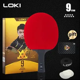 Loki E9 Yıldız Yüksek Yapışkan Rekabet Masası Tenis Raket Karbon Bıçağı Pingpong Yarasa Ping Ping Ping Ping Saldırı ve Arc 240524