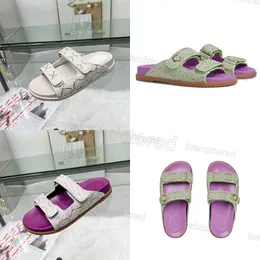 24SS Designer Sandalo Sandalo Gucidi G Slides Women Sandalo Rhinestone Sandalo Sandalo Sandali a forma piatta a forma di fibbia Candy Candy COLORE UOMINI SAFLO SVILE SADALI FLOP 35-46