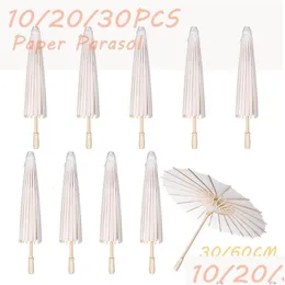 Parasol 10/20/30pcs papier parasol 60/80cm Chińskie białe parasolowe Pograph Props na baby shower imprezę ślub rustykalna dostawa dha3i