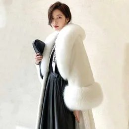 여자 모피 가짜 모피 흰색 밍크 코트 여성 긴 가벼운 고급스러운 기질 두꺼운 따뜻한 가짜 밍크 모피 자켓 2022 겨울 새로운 한국 세련된 옷 Z240530 Z240530