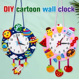 Math Counting Time Other Event Party Supplies Childrens DIY cartoon wall clock toys non-woven fabric childrens cognitive kindergarten WX5.29