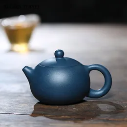 100 ml yixing ręcznie robione fioletowe gliniane czajniki niebieskie kulki w kształcie kulki xishi herbata Potwierdź Piękno Kettle Zestaw herbaty Zisha
