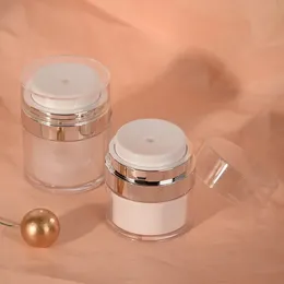 1pc 15/30/50G Airless Pump Jar 빈 아크릴 크림 병 리필 가능한 화장품 사용하기 쉬운 용기 휴대용 여행 메이크업 도구